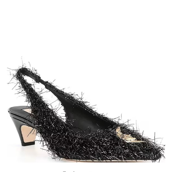 Antonio Melani x Elizabeth Damrich Moon Boucle Frayed Detail Slingback Pumps 6M - Picture 14 of 14